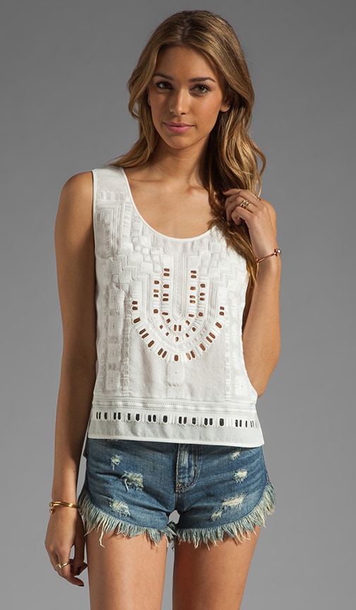 Laycie Silk Chiffon Embroidery Top