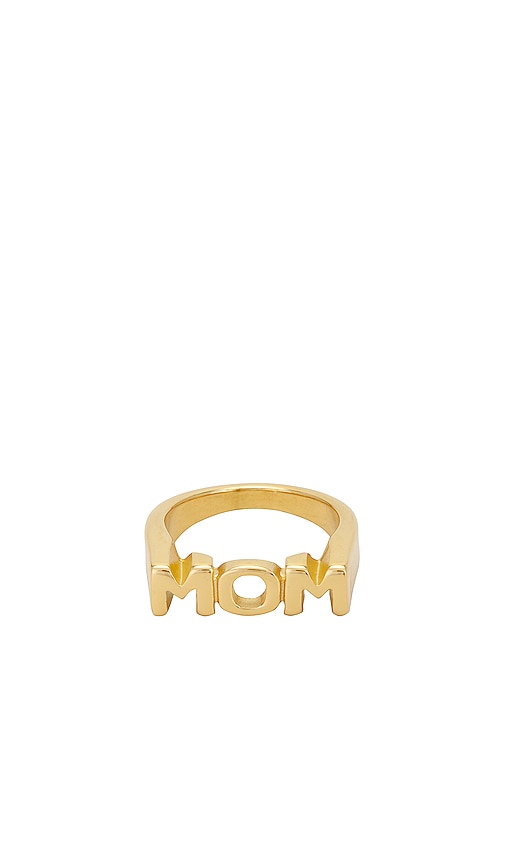 BRACHA Mom Letter Ring in Metallic Gold