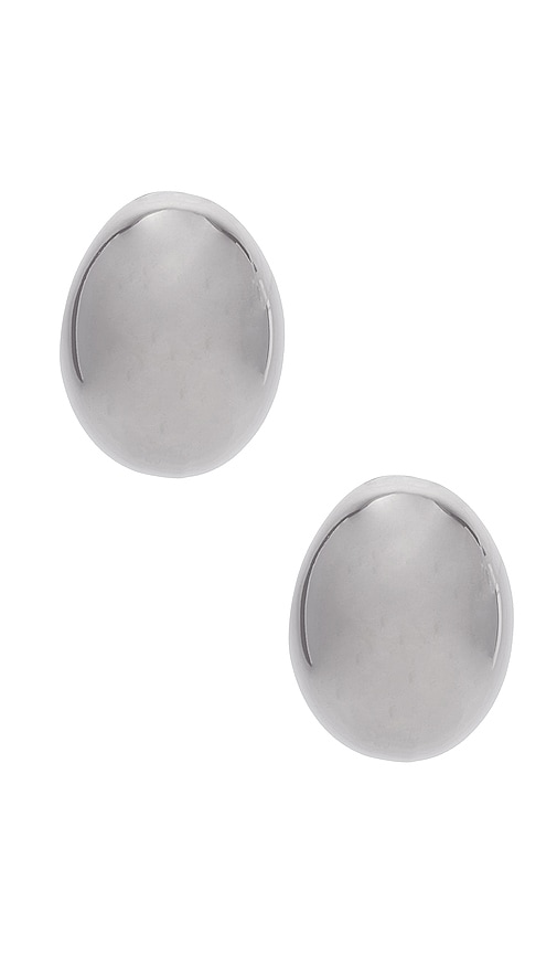 BRACHA Jenny Dome Earrings in Metallic Silver.