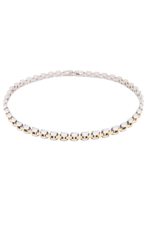 Bracha Mini Rolly Two Tone Necklace In 金黄&银色