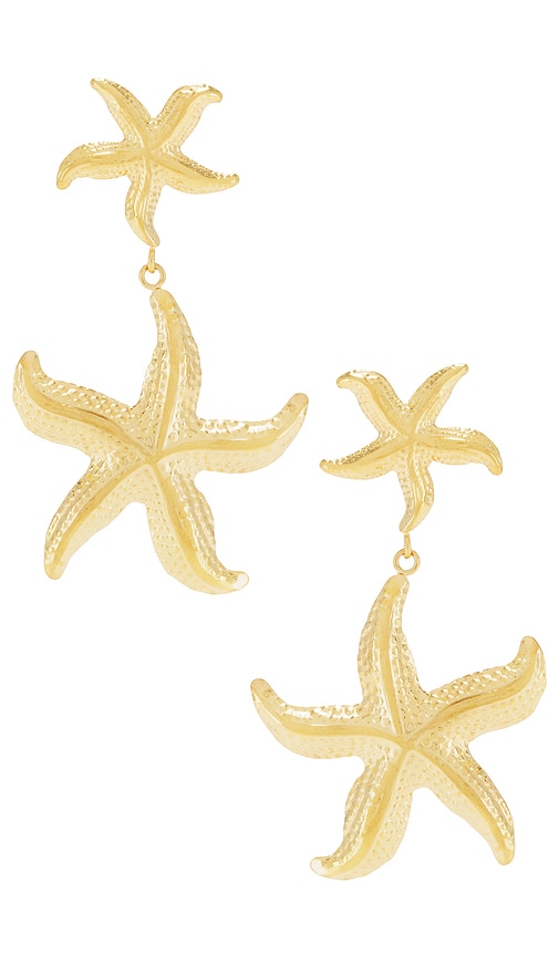 Shop Bracha Starfish Earrings In Metallic Gold