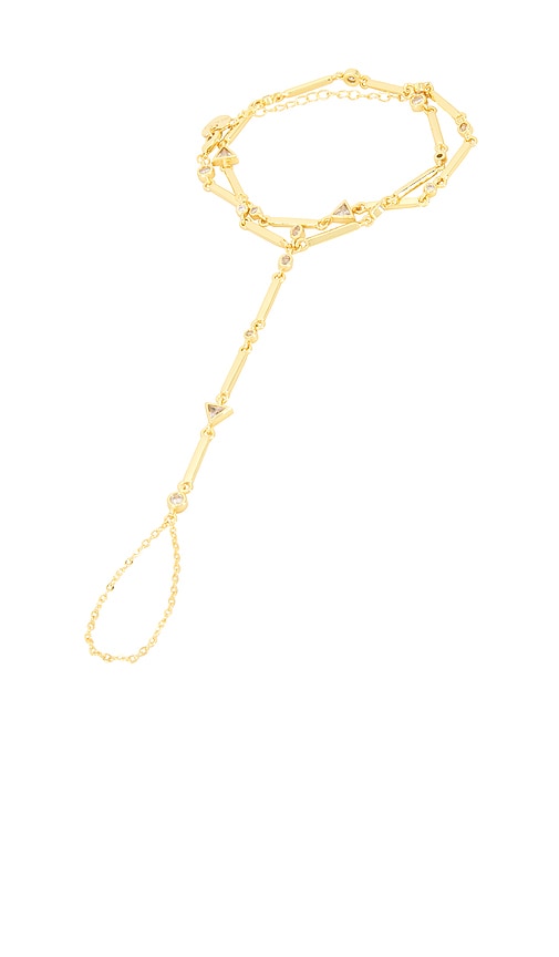 Skylar Hand Chain in Metallic Gold.