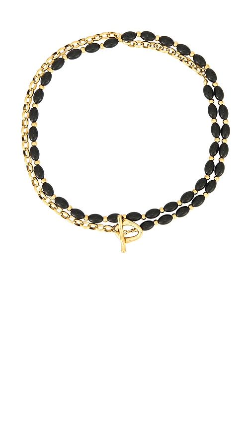 Catalina Necklace in Metallic Gold,Black.
