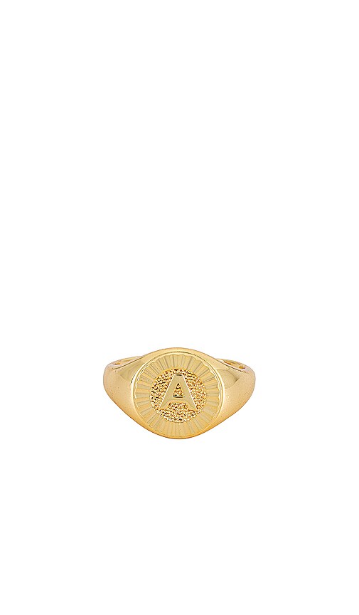 BRACHA Initial Medallion Signet Ring in Gold | REVOLVE