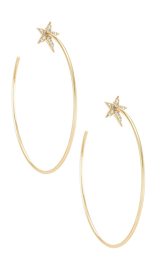 Bracha Rachel Star Hoop Earrings In Metallic Gold