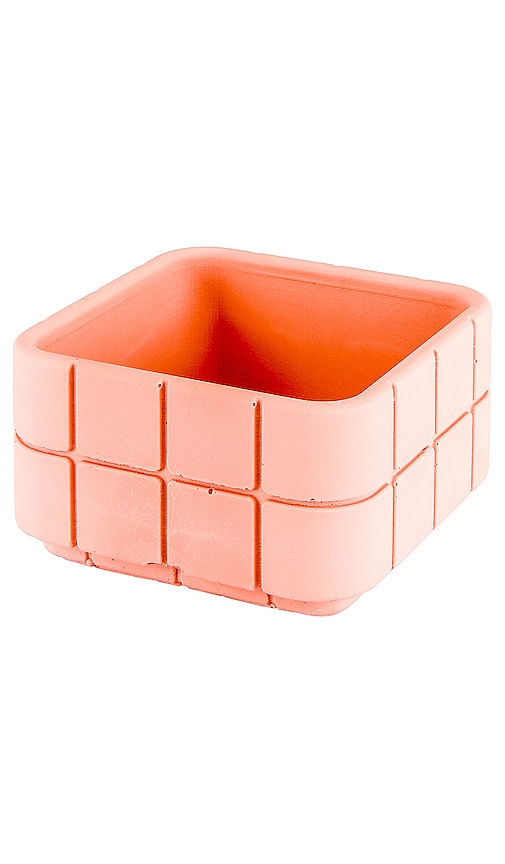Block Design Tile Square Pot In Miami Pink