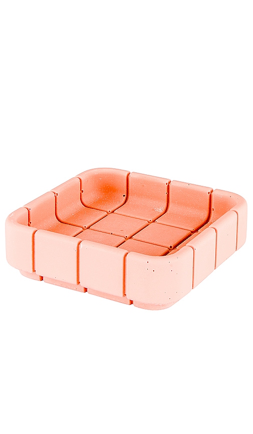 Block Design Tile Square Dish In Miami Pink