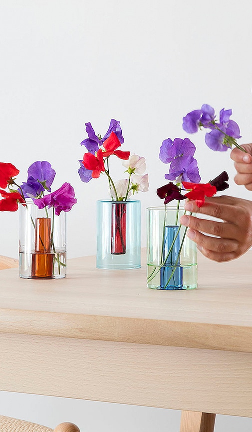 Shop Block Design Small Reversible Glass Vase In Grey & Orange