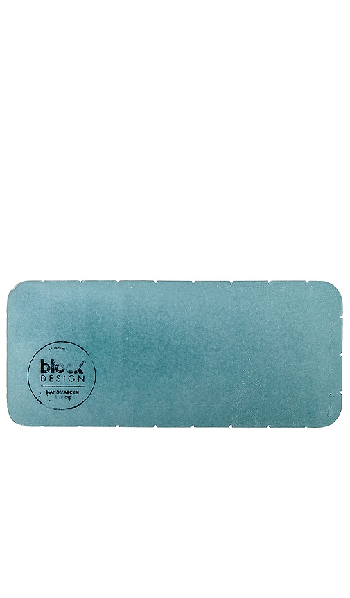  Block Design Tile Oblong Tray In Blue. 