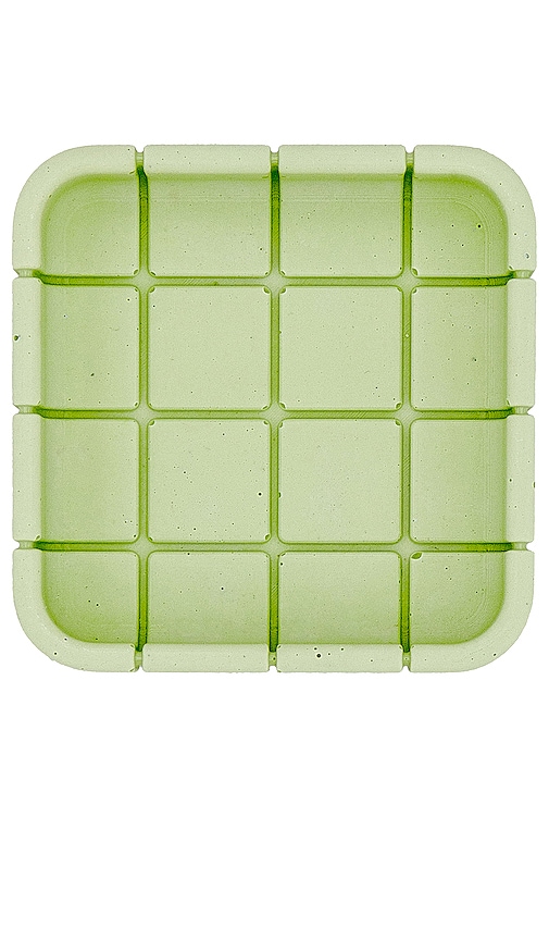 Shop Block Design Tile Square Dish In Palm Green