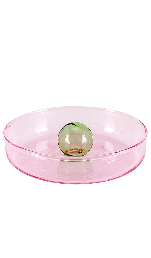 Block Design Small Bubble Dish In Pink & Green