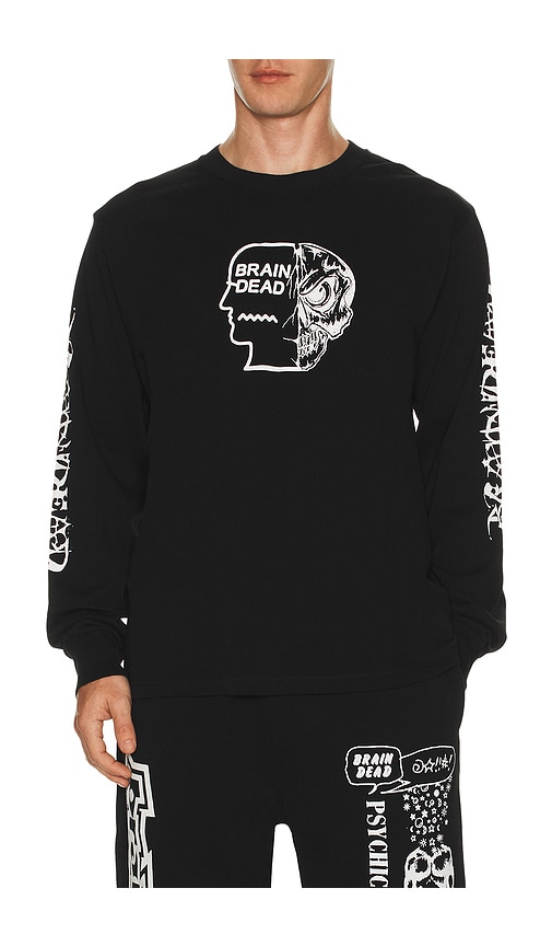 Brain Dead Skull Mech Long Sleeve Tee In Black