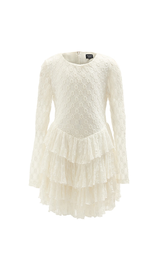 Andi Long Sleeve Mini Dress in White. - size 7 (also in 4, 5, 6)