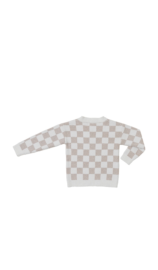 Shop Barefoot Dreams Toddler Cozychic Cotton Checkered Pullover In Oatmeal & Cream