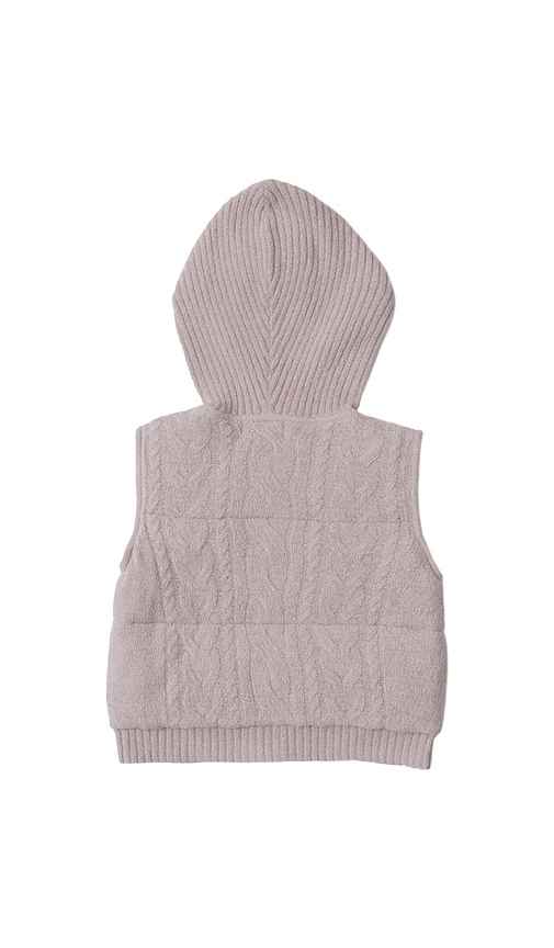 Barefoot Dreams Toddler Cable Puffer Hooded Vest In Pink