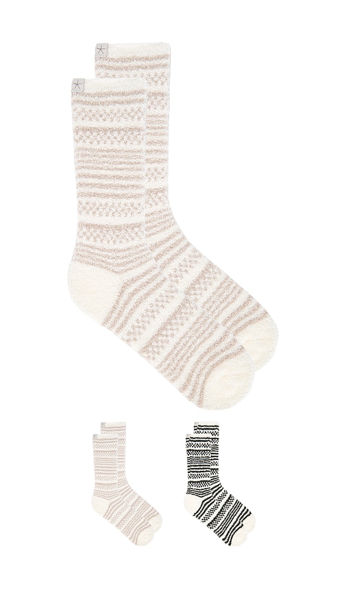 Barefoot Dreams Cozychic Checkered Stripe Sock Set