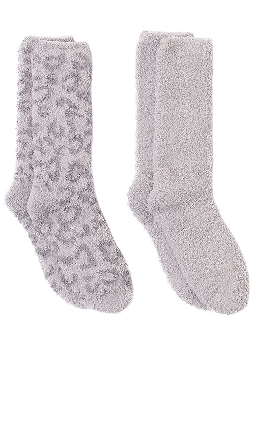 Barefoot Dreams CozyChic 3 Pair Sock Set In Fig Multi in Fig Multi