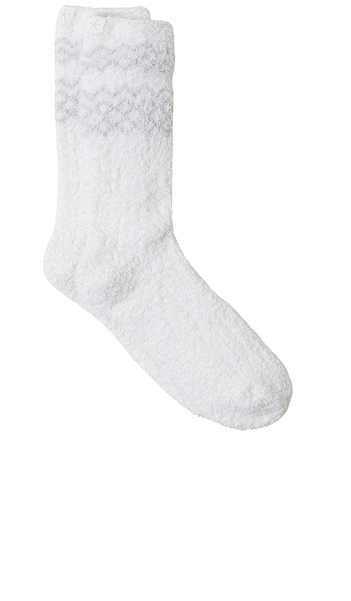 Barefoot Dreams CozyChic Nordic Socks In Cream & Stone in Cream & Stone