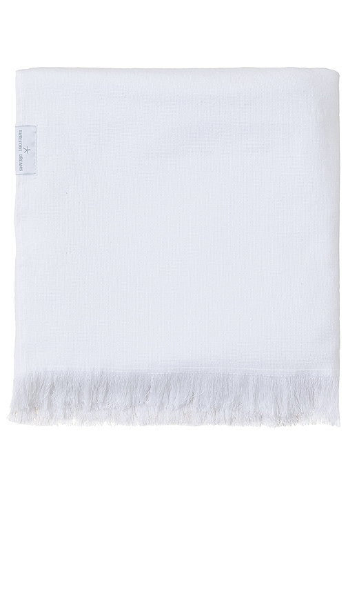 Shop Barefoot Dreams Colorblock Organic Cotton Oversized Towel In Neutral