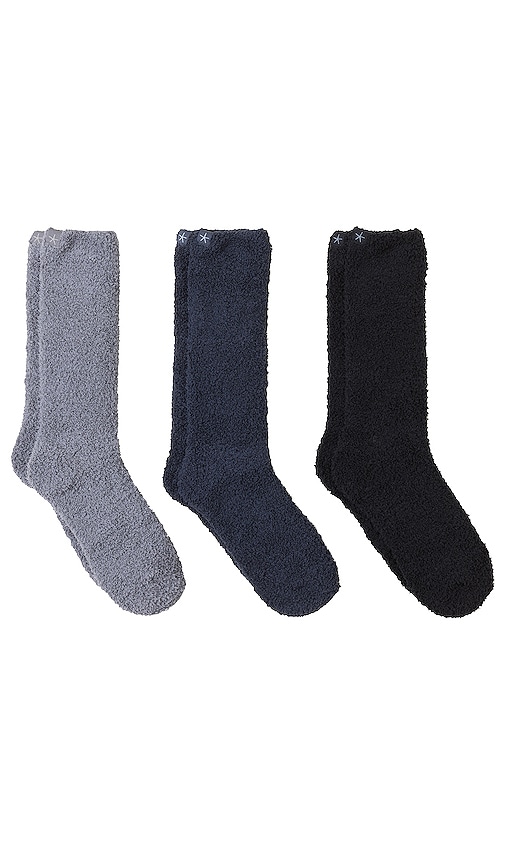 Barefoot Dreams Cozychic Women's 3 Pair Sock Set In Black Multi