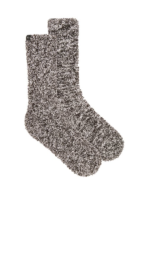 Shop Barefoot Dreams Cozychic Heathered Socks In Olive Branch & White