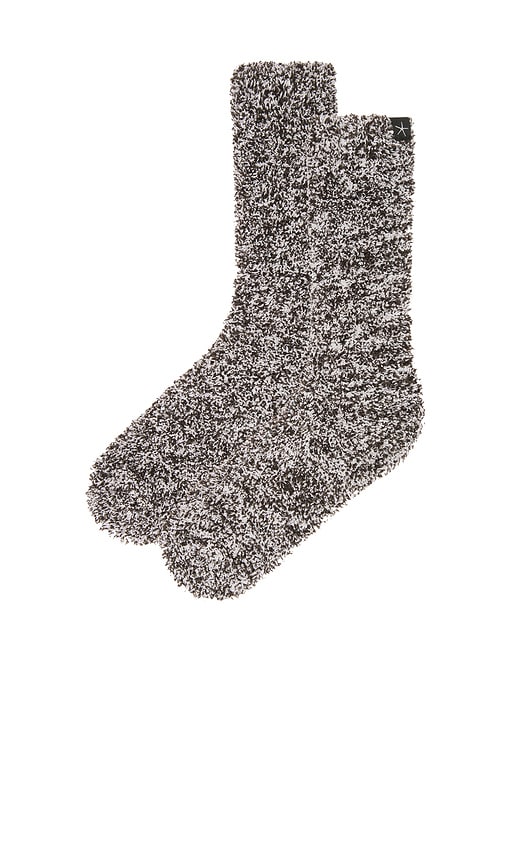 Shop Barefoot Dreams Cozychic Heathered Socks In Olive Branch & White