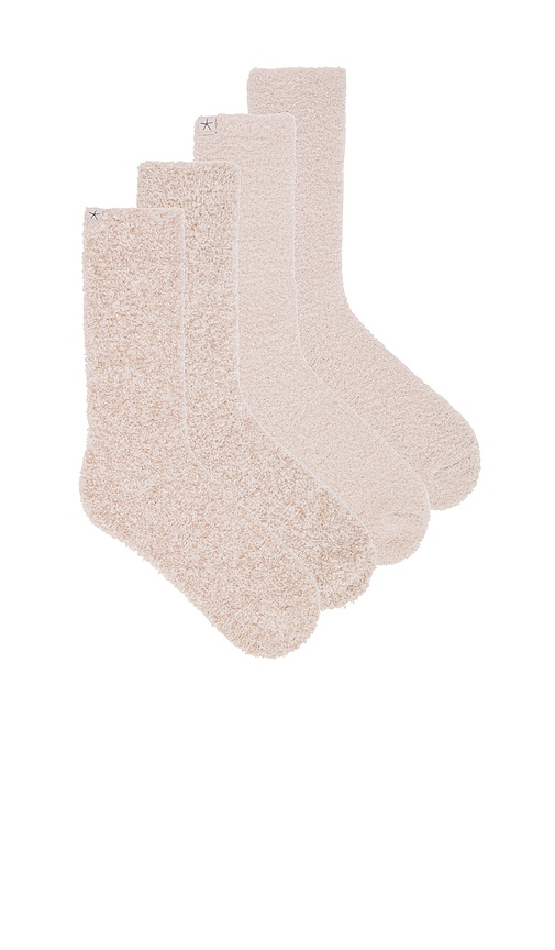 Shop Barefoot Dreams Cozychic 2 Pair Sock Set In Stone Multi