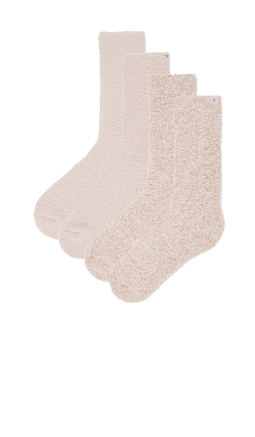 Shop Barefoot Dreams Cozychic 2 Pair Sock Set In Stone Multi