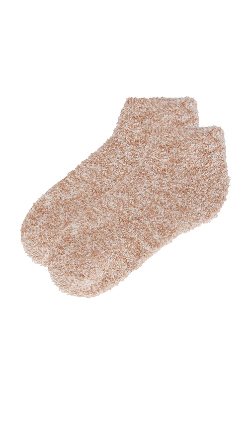 Shop Barefoot Dreams Cozychic Heathered Tennis Socks In Willow & White