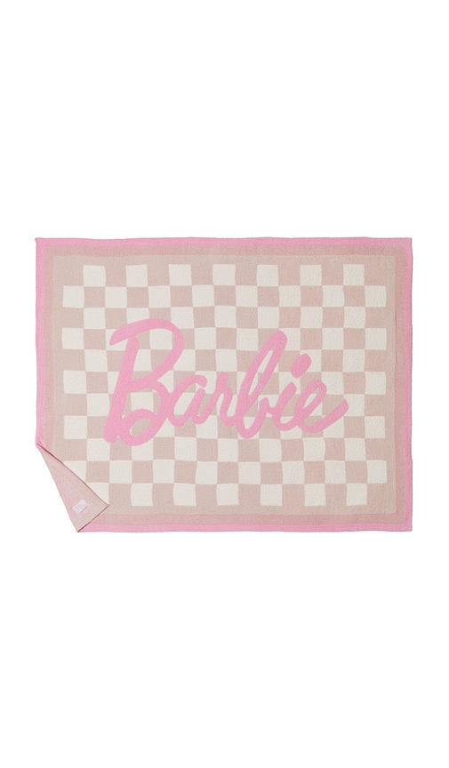 Barefoot Dreams Cozychic Barbie Checkered Throw In Barbie Pink Multi