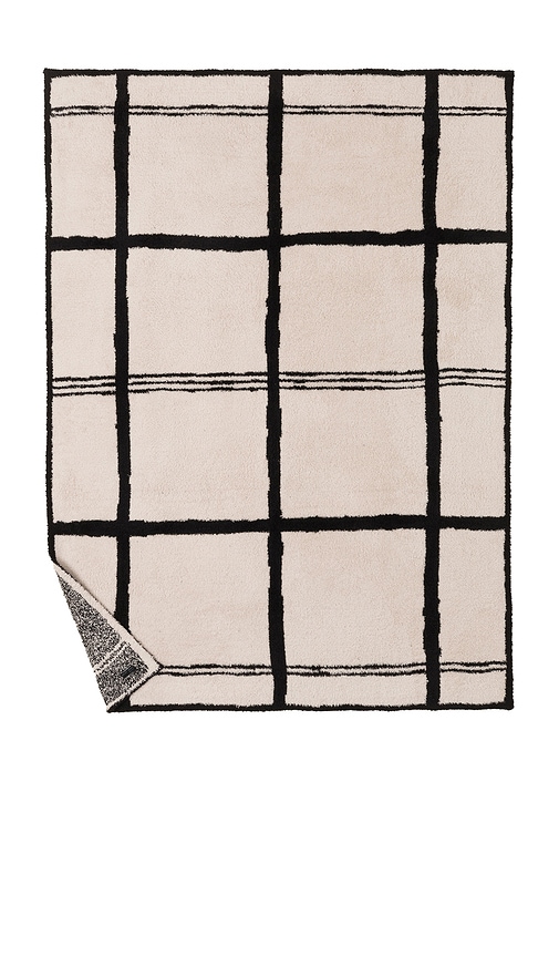 Shop Barefoot Dreams Cozychic Grid Plaid Throw In 石色 & 黑色