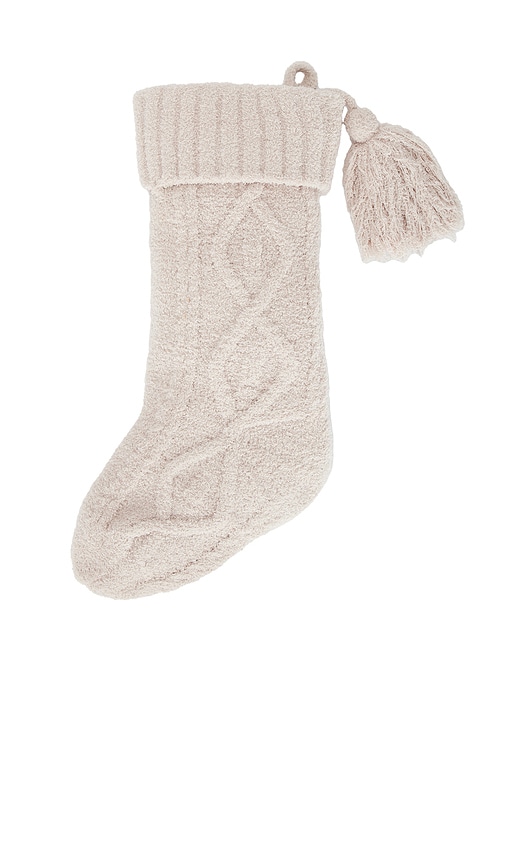 Barefoot Dreams X Revolve Cozychic Holiday Cable Stocking In 스톤