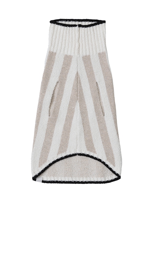 Barefoot Dreams Cozychic Cotton Classic Stripe Pet Sweater In Oatmeal & Cream