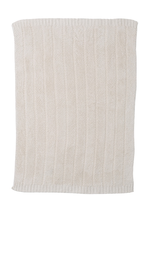 Barefoot Dreams Bamboo Cozychic Herringbone Blanket In Cream