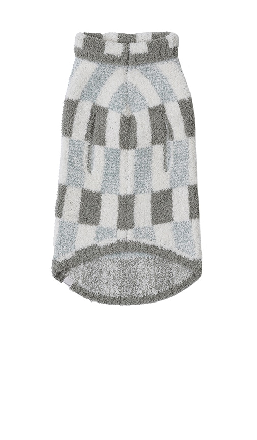 Barefoot Dreams Cozychic Tile Check Pet Sweater In Grey