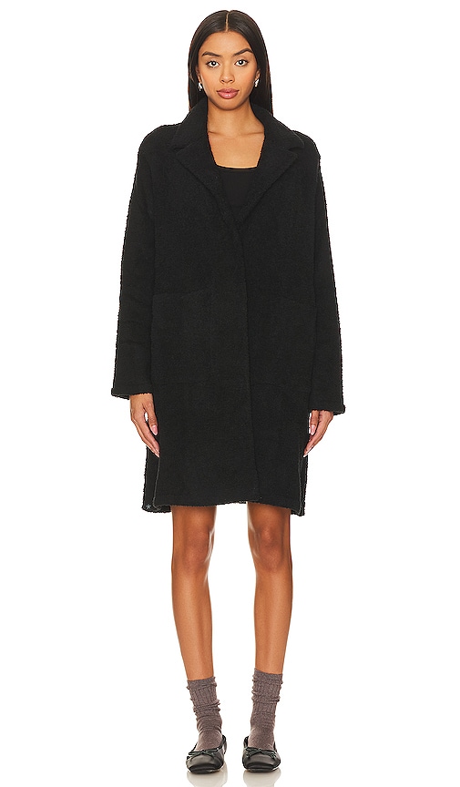 Shop Barefoot Dreams Cozychic Coat With Patch Pockets In Black