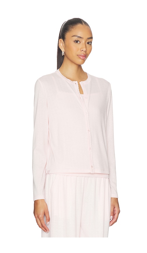  Barefoot Dreams Cárdigan Pointelle Rib Cardigan With Scallop Trim En Color Rosado Talla M  (también En S, Xl, Xs). 