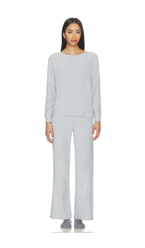 Barefoot Dreams Cozychic Jersey Roll Pullover & Wide Leg Pant Set