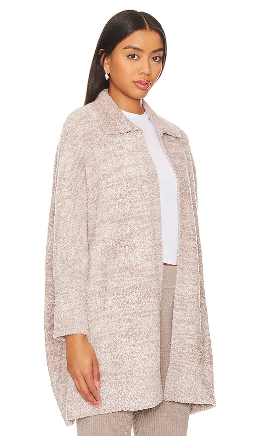 Shop Barefoot Dreams Cozychic Collared Poncho In Taupe