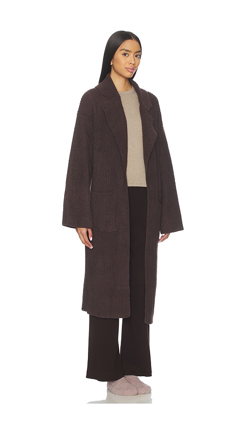 Barefoot Dreams Cozychic Cotton Rib Long Coat In Brown