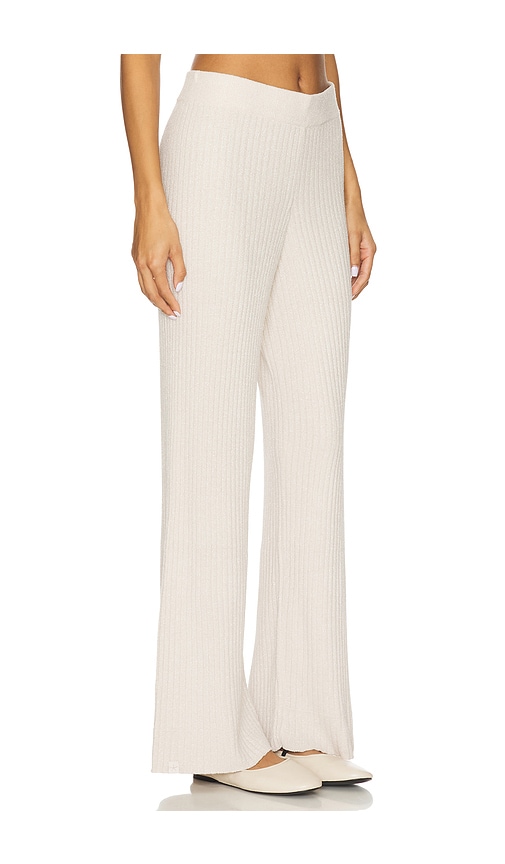 Barefoot Dreams Cozychic Ultra Lite Lurex Rib Wide Leg Pant In White