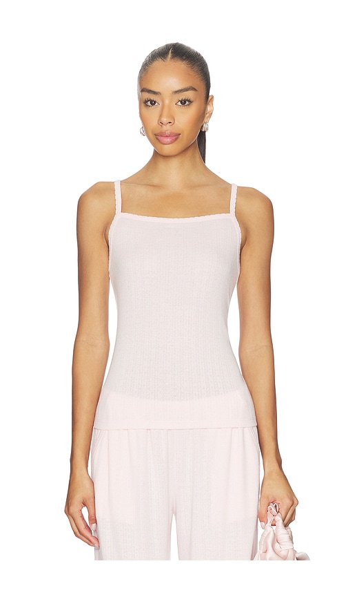 Barefoot Dreams Pointelle Rib Tank With Scallop Trim