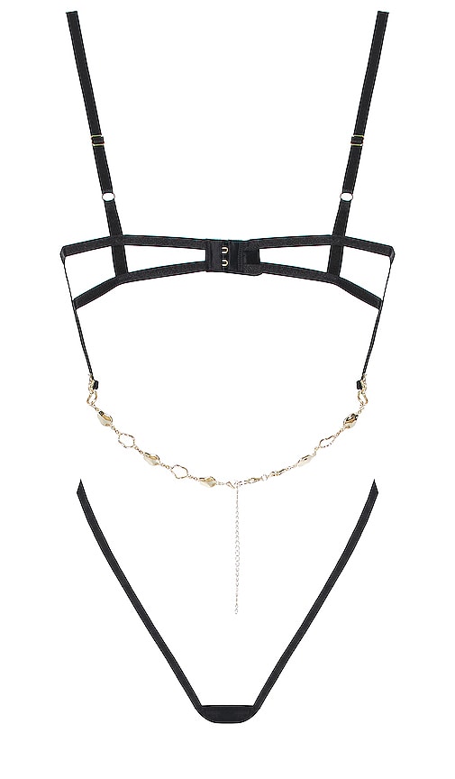 Bluebella Azalea Open Wired Bodysuit In Black & Gold