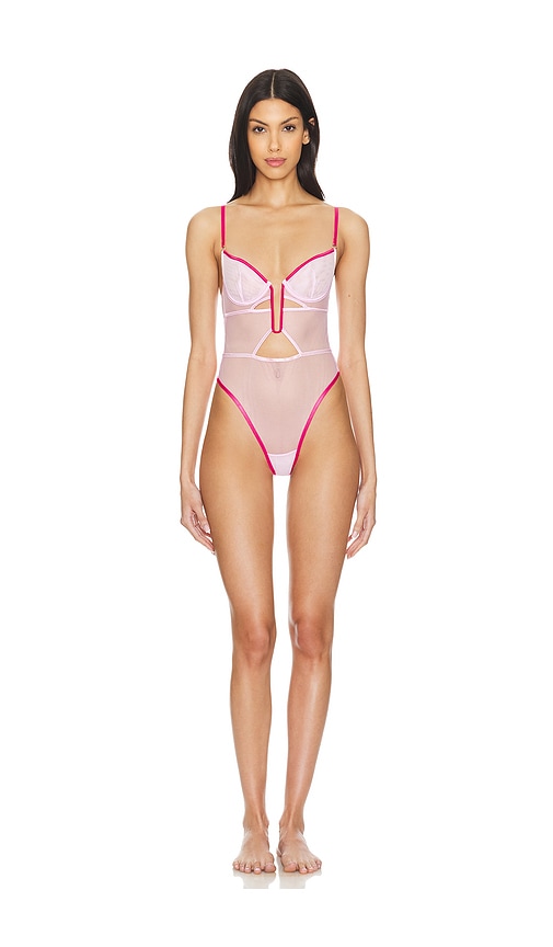 Bluebella Joni Bodysuit In Fuchsia Pink & Pirouette Pink