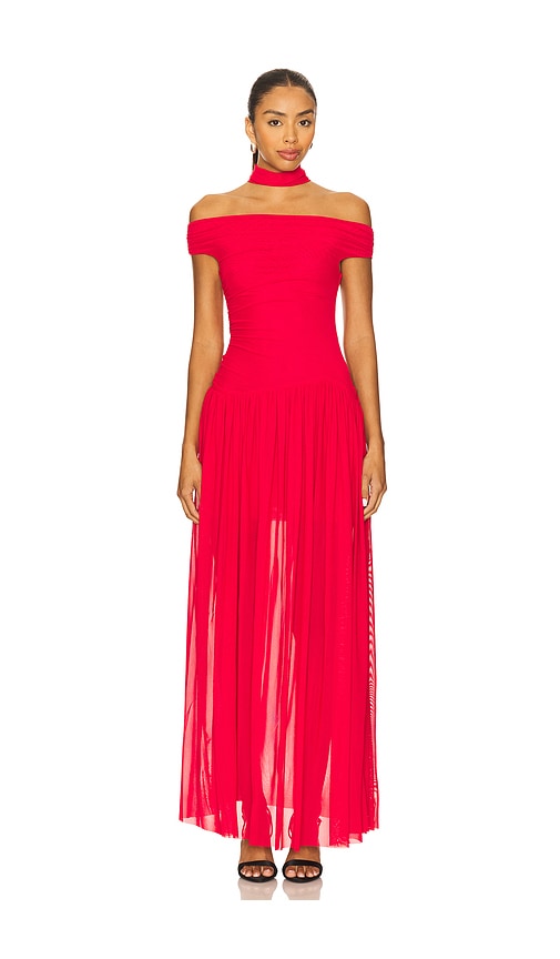 Deija Off Shoulder Maxi Dress by Bec + Bridge in Strawberry