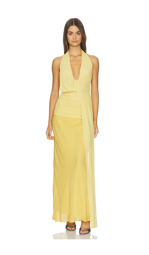 Cassis Drape Maxi Dress