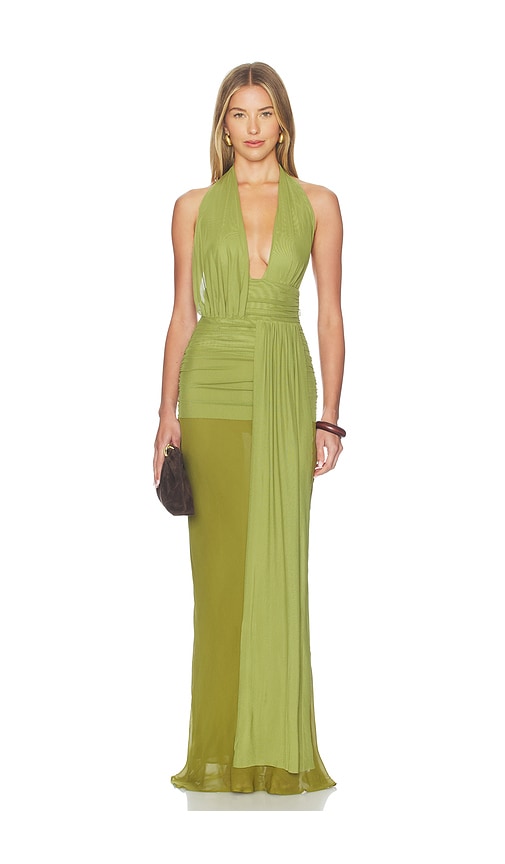 Cassis Drape Maxi Dress