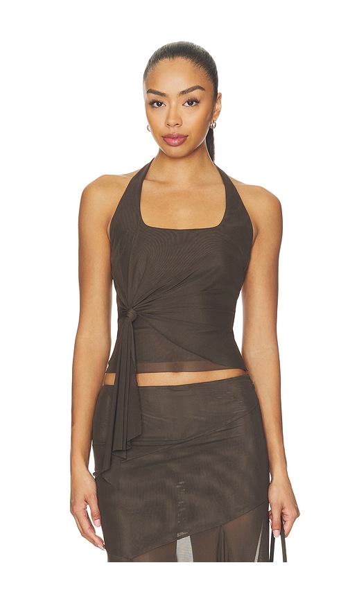 Olyssia Knot Halter Top by Bec + Bridge in Bitter Chocolate