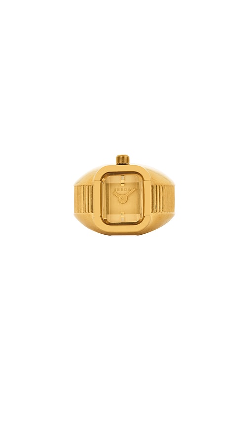 Nocturne Watch Ring in Metallic Gold.
