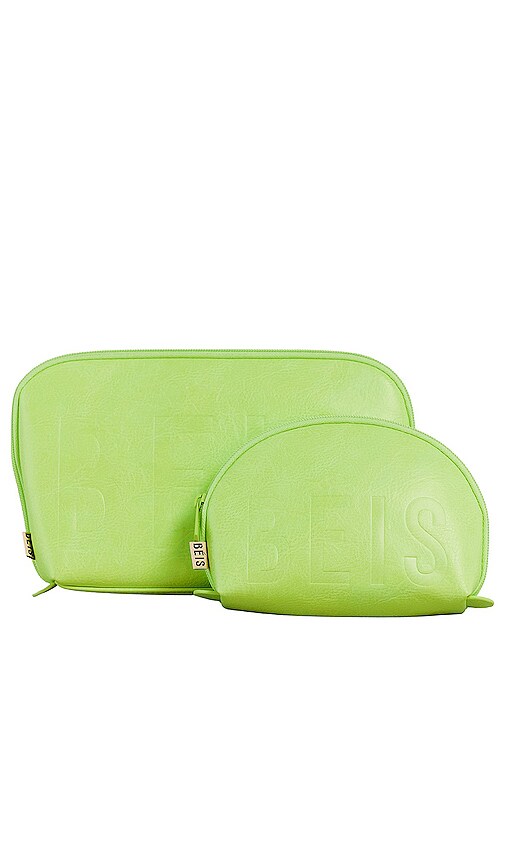 BEIS The Cosmetic Pouch Set in Green.
